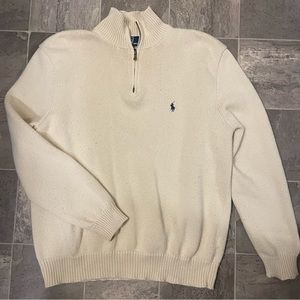 Ralph Lauren polo beige half zip pullover sweater vintage